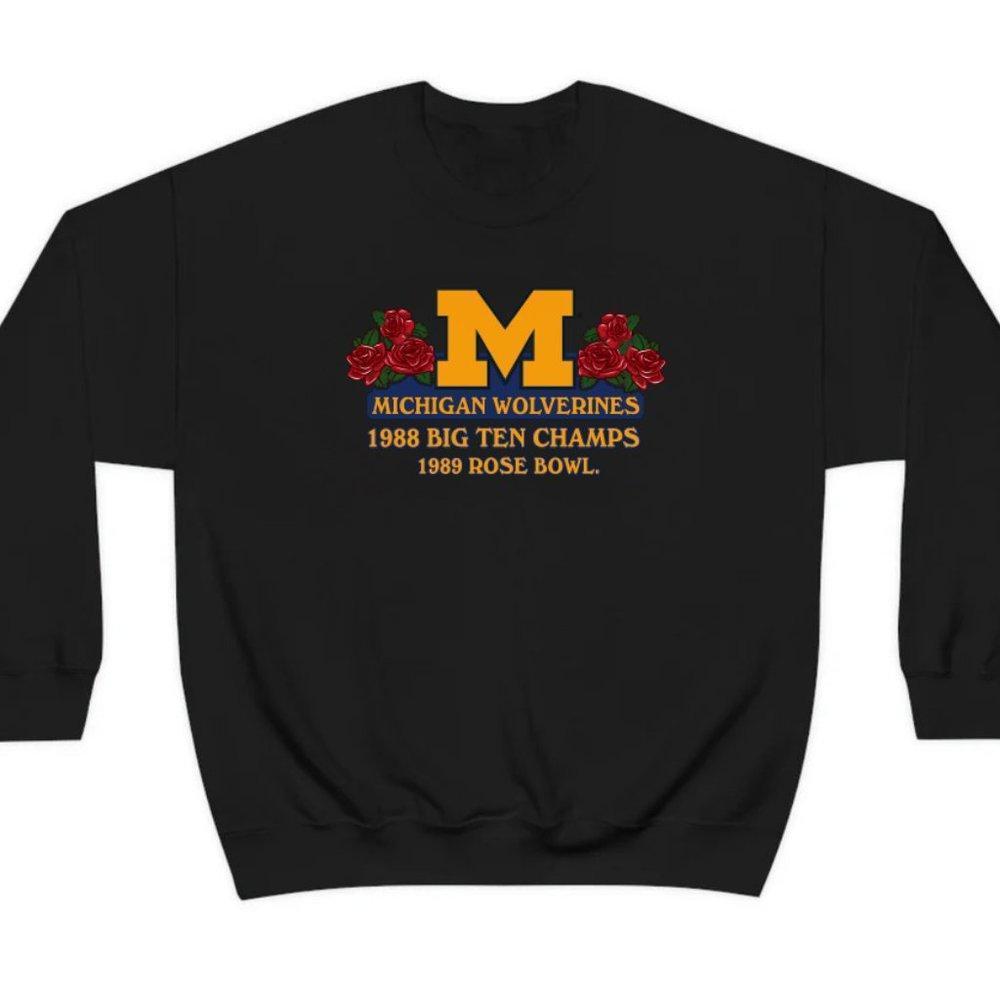 Michigan Wolverines Football Black Crewneck Sweatshirt, Unisex Sweatshirt